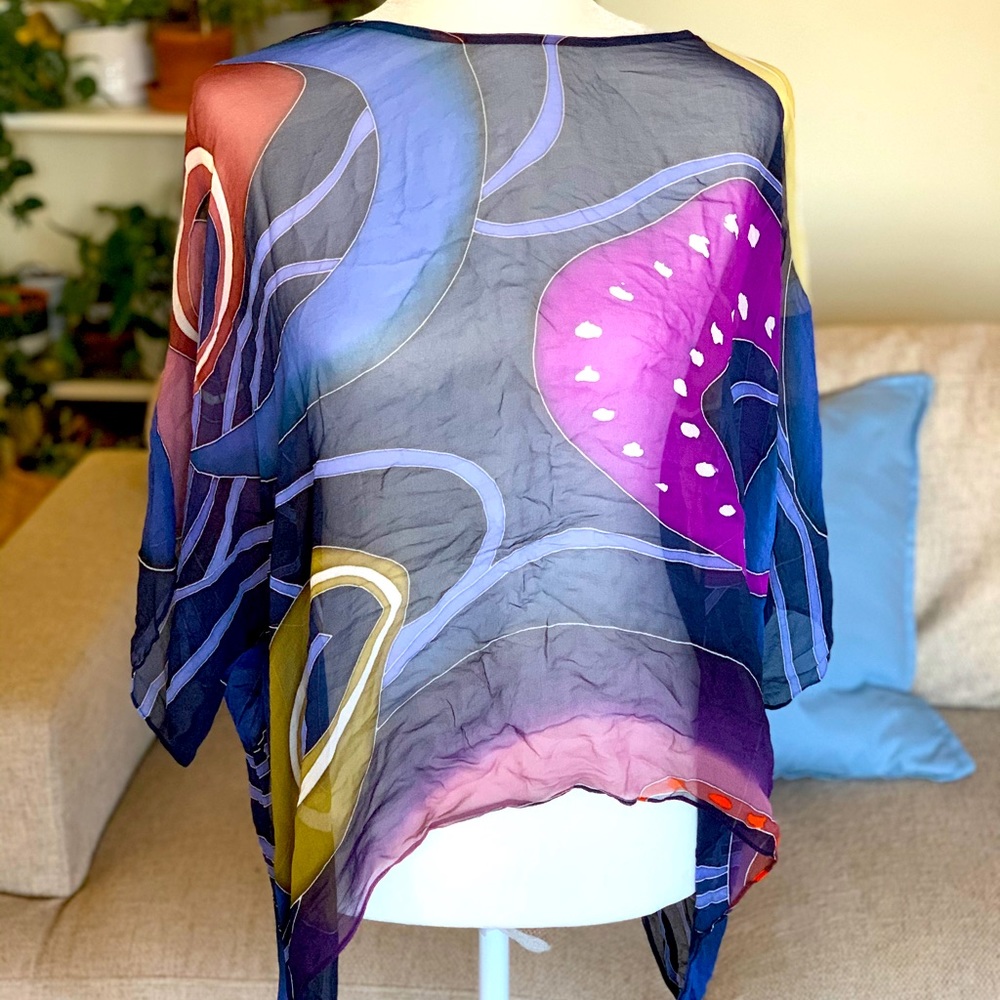 Cocoon House Silk Blouse- layering/coverup piece